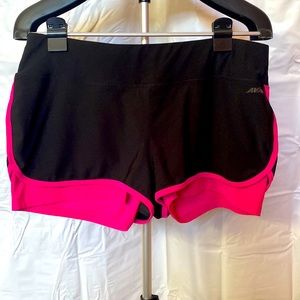 Avia womens L black with hot pink work out shorts